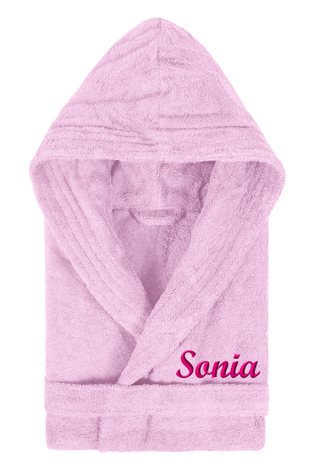 Comprar Albornoz Capucha Rosa Personalizado