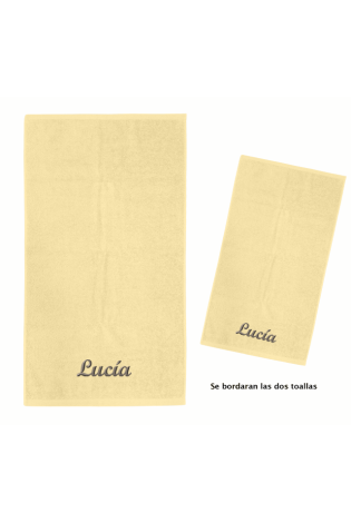 Comprar Juego 2 Toallas Guardería Vainilla Personalizadas